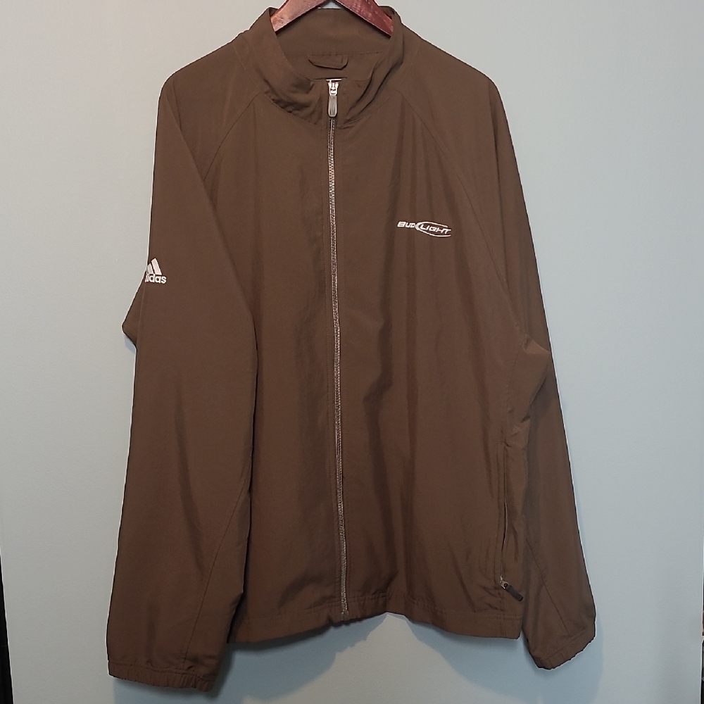 1990s Adidas Brown Windbreaker Sporty Jacket